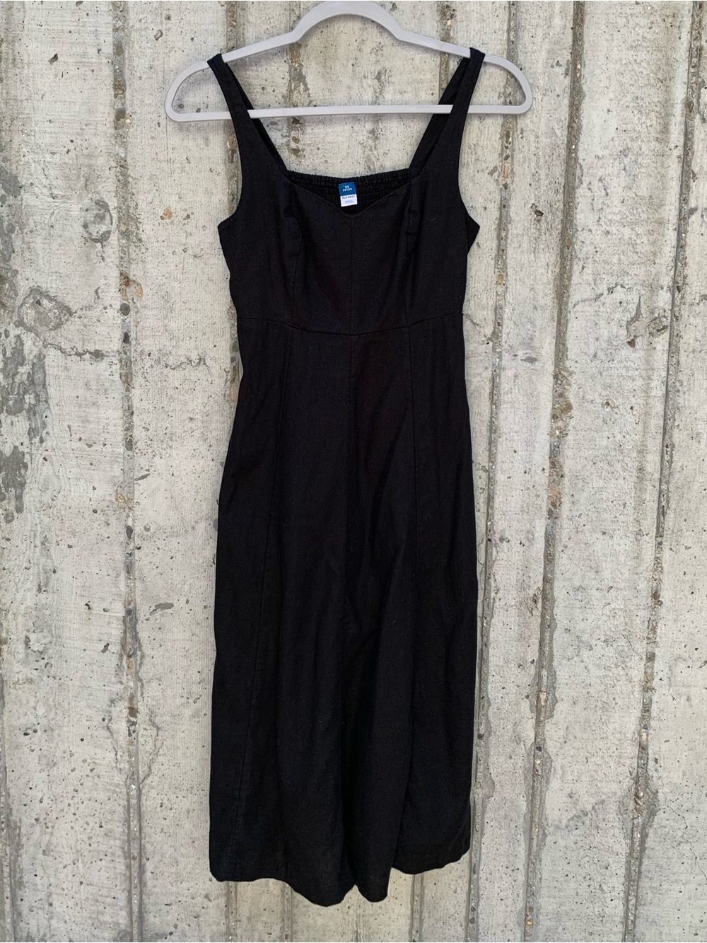 Fit & Flare Sleeveless Seamed Bodice Linen-Blend Midi Dress Old Money Chic XSP - Picture 4 of 10
